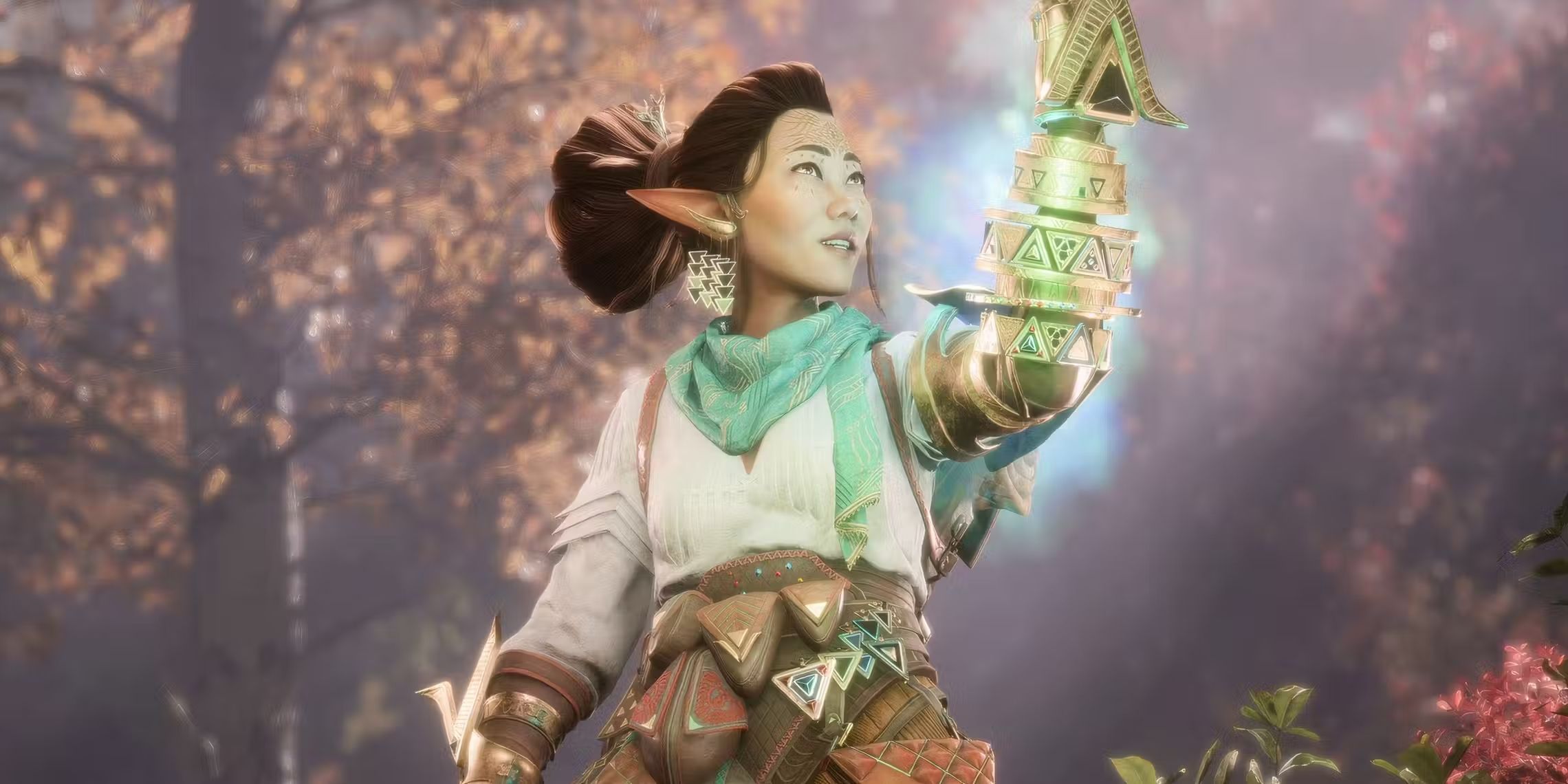 Un saltador de velo que mira con asombro su brazo de Dragon Age: The Veilguard.