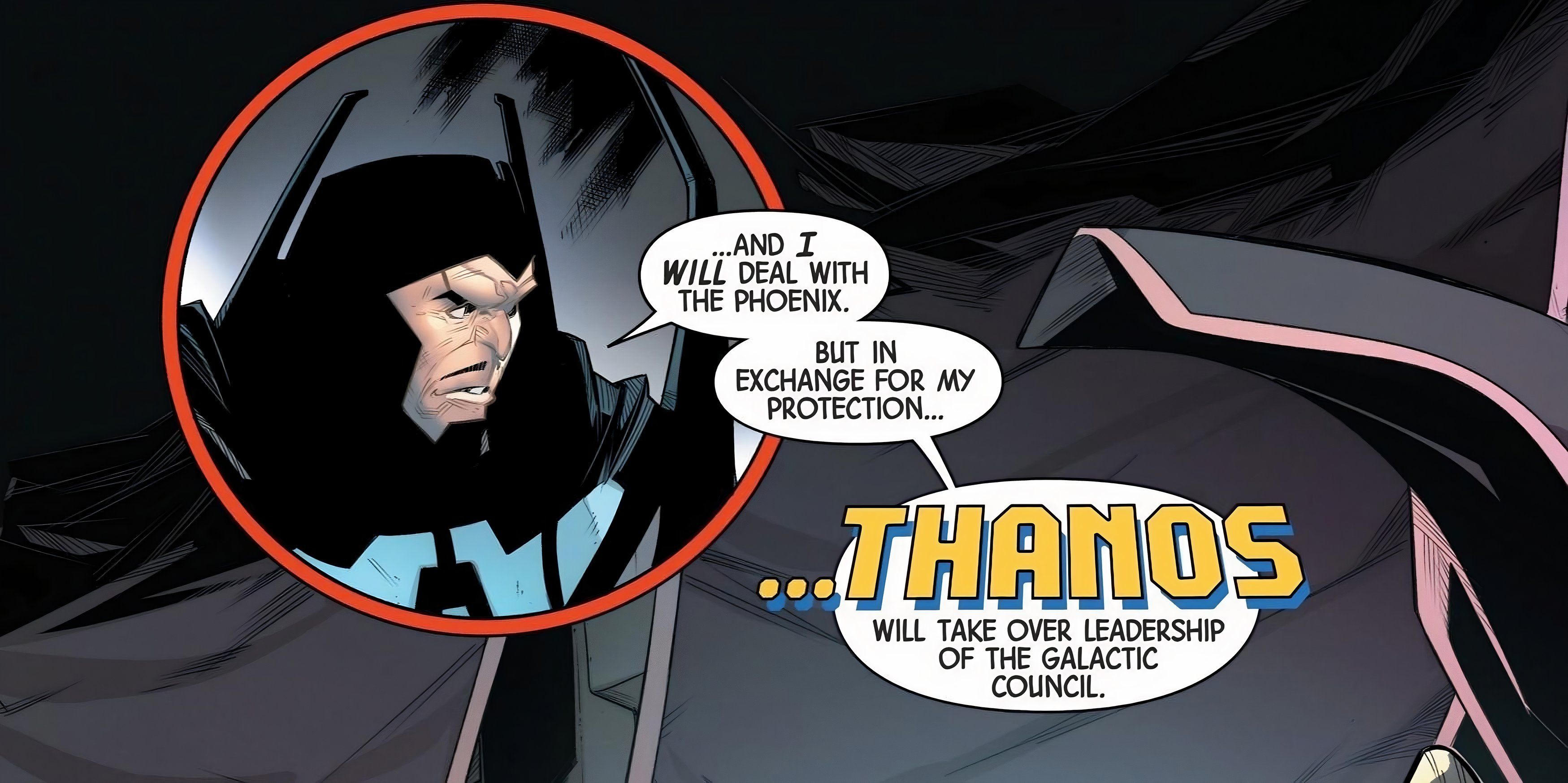 Thanos es elegido líder del Consejo Galáctico para detener al Fénix
