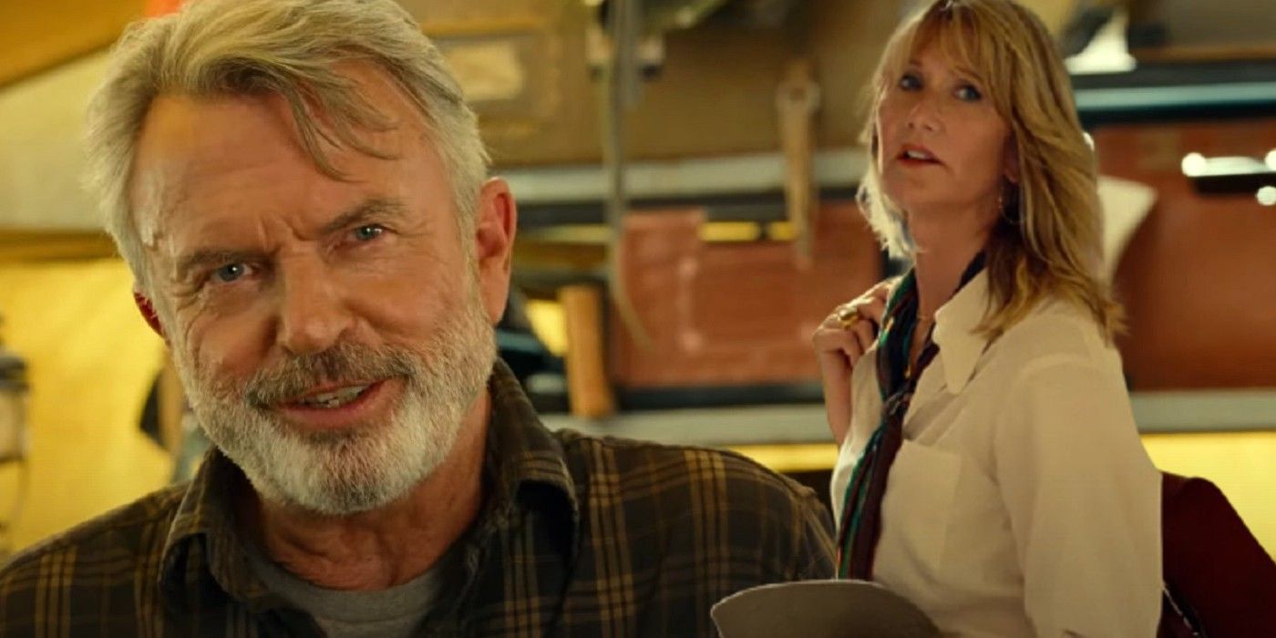Imagen fusionada de Ellie (Laura Dern) y Alan (Sam Neill) 30 años mayores en Jurassic Park 3