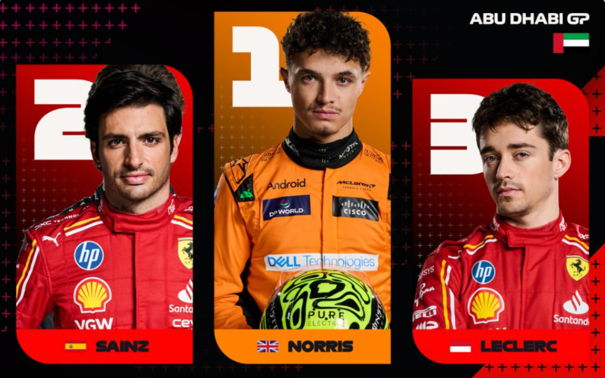 Norris gana en Abu Dabi; McLaren amarra el título y Sainz se despide de Ferrari