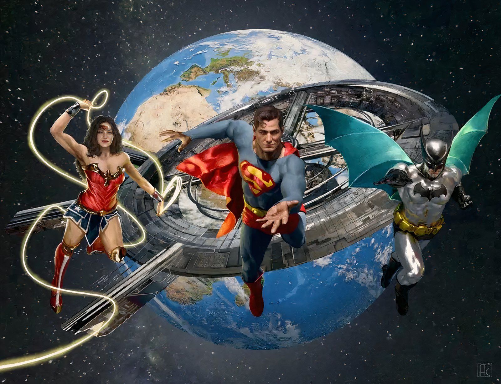 Justice League Unlimited #2 portada envolvente mujer maravilla superman batman