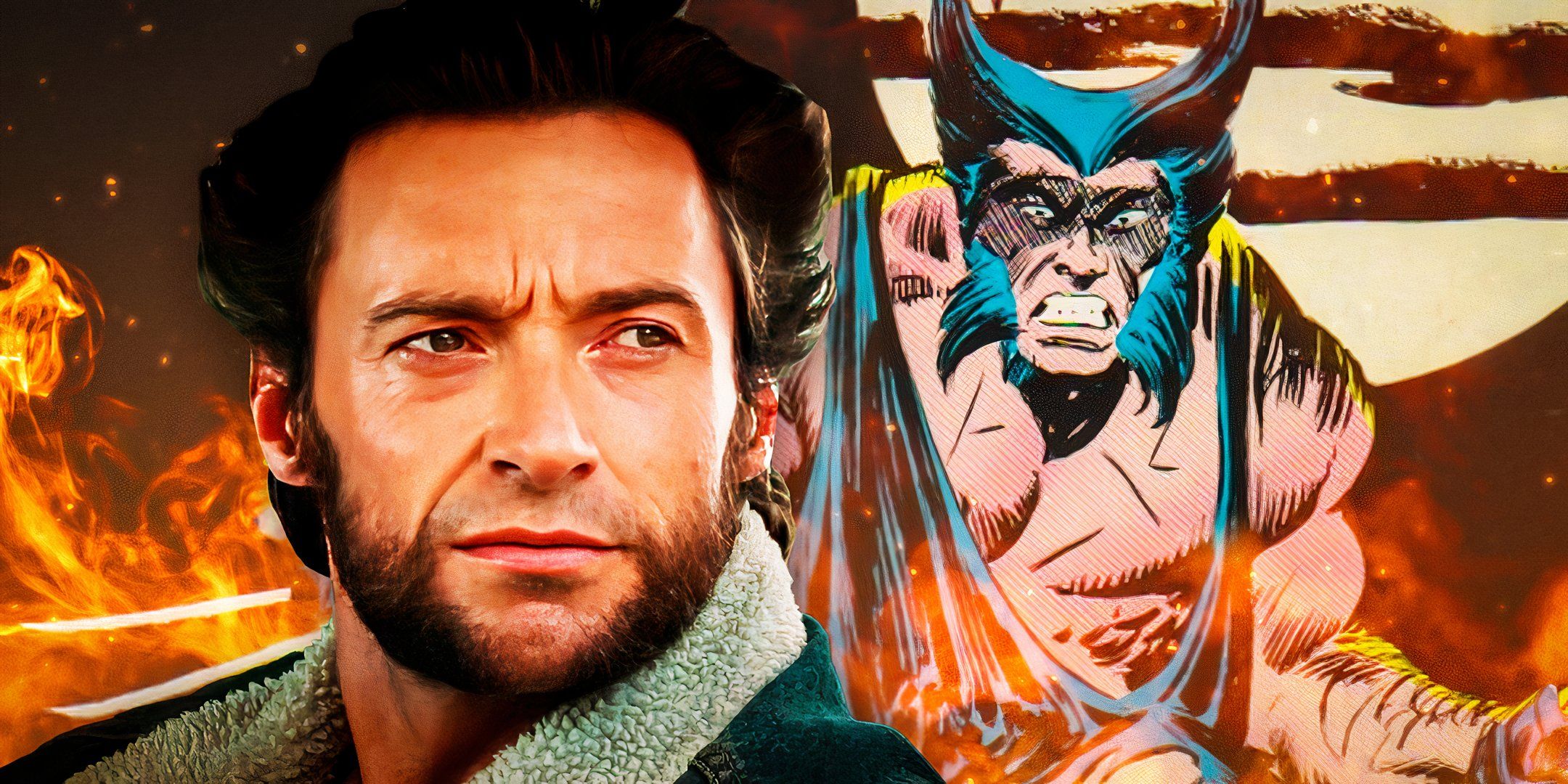 Hugh Jackman como Logan de las películas de Wolverine y Wolverine en Marvel Comics