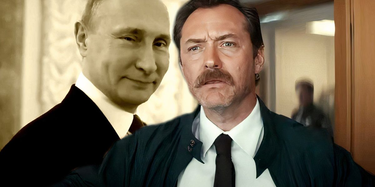 Primer mirada a Jude Law como Putin reveló en el mago del Kremlin Set Photo