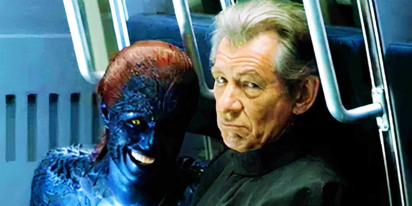 Magneto y Mystique riendo en X2 X-Men United