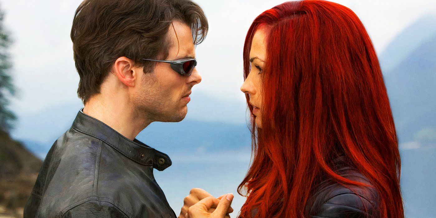 Cyclops de James Marsden hablando con Jean Gray de Famke Janssen en X-Men The Last Stand
