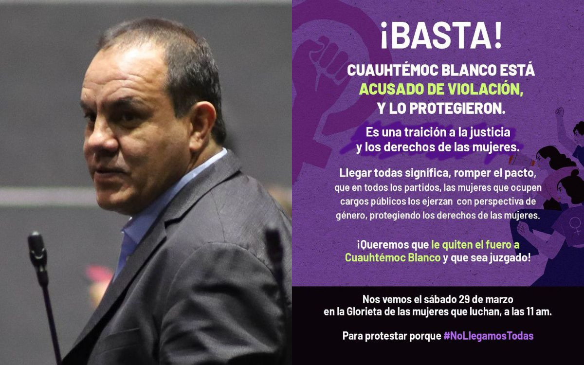 Convocan a marcha exigiendo desafuero de Cuauhtémoc Blanco; ‘No Llegamos Todas’, reclaman feministas