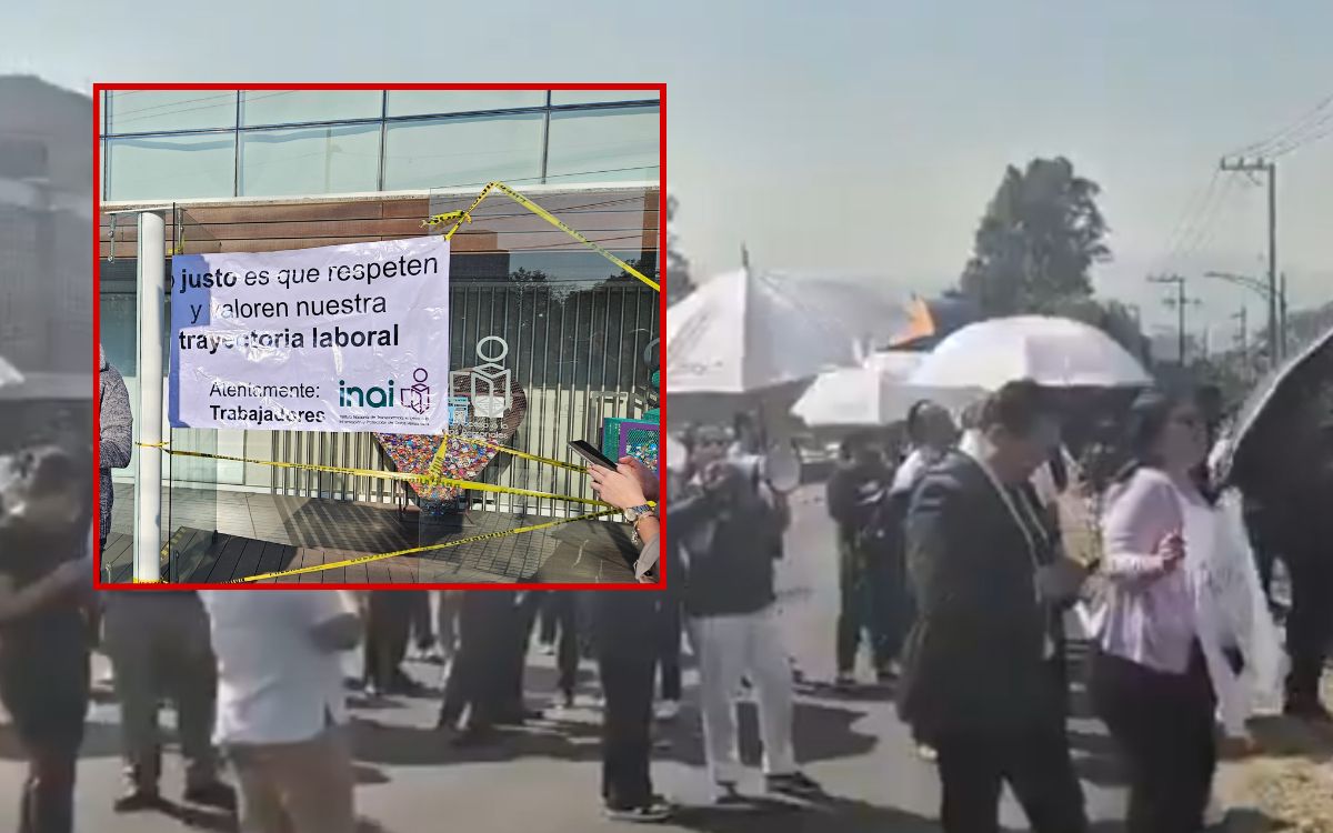 Trabajadores del INAI bloquean Insurgentes y cierran instalaciones en protesta; exigen liquidación justa