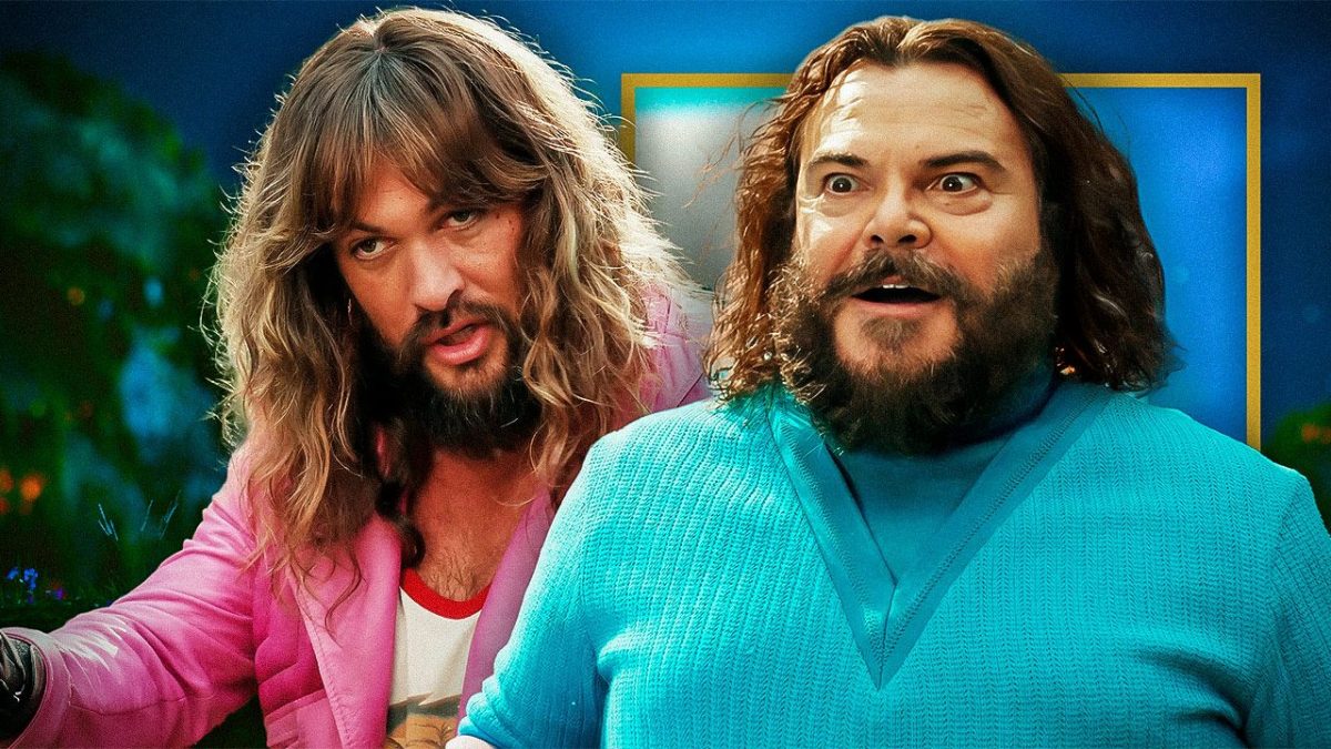Jack Black y Jason Momoa exageran la inspiración Glam Rock de una película de Minecraft