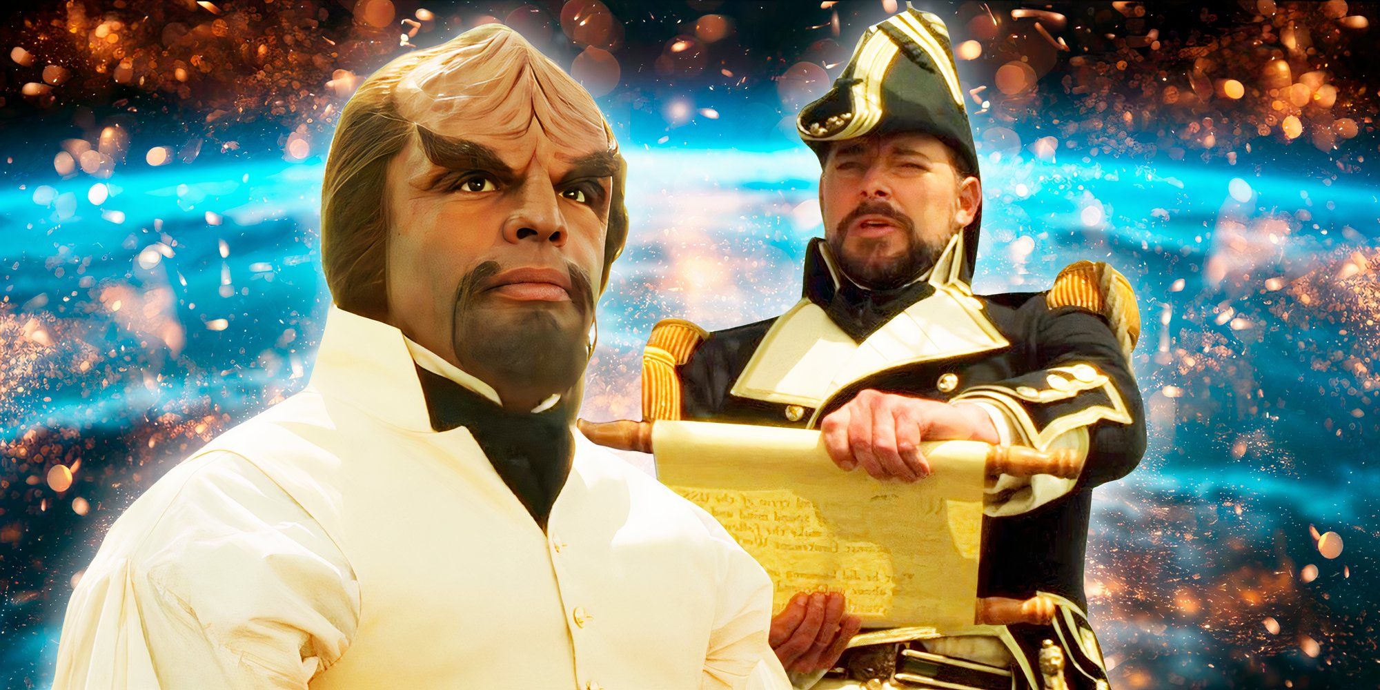 El momento más divertido de Star Trek Generations fue Riker en secreto que se venía de Worf por salir con Troi