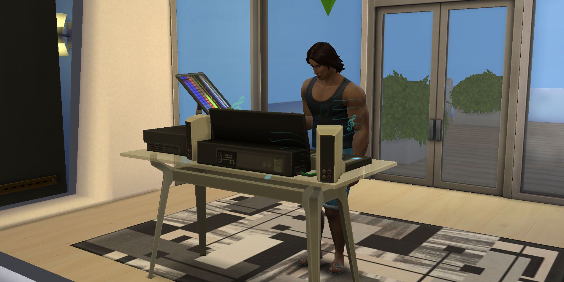Orange Baliey-Moon toca música en los Sims 4