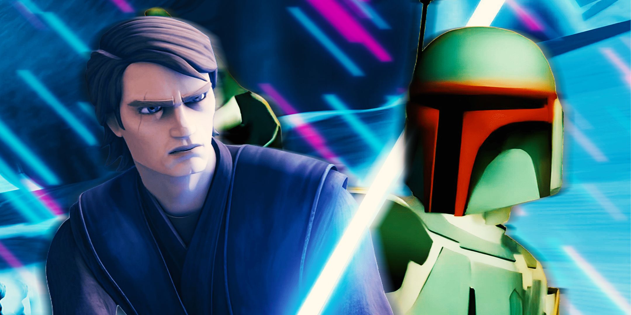 Boba Fett lucha contra Anakin Skywalker en imágenes inacabadas de clon wars, lanzado exclusivamente en Star Wars Celebration