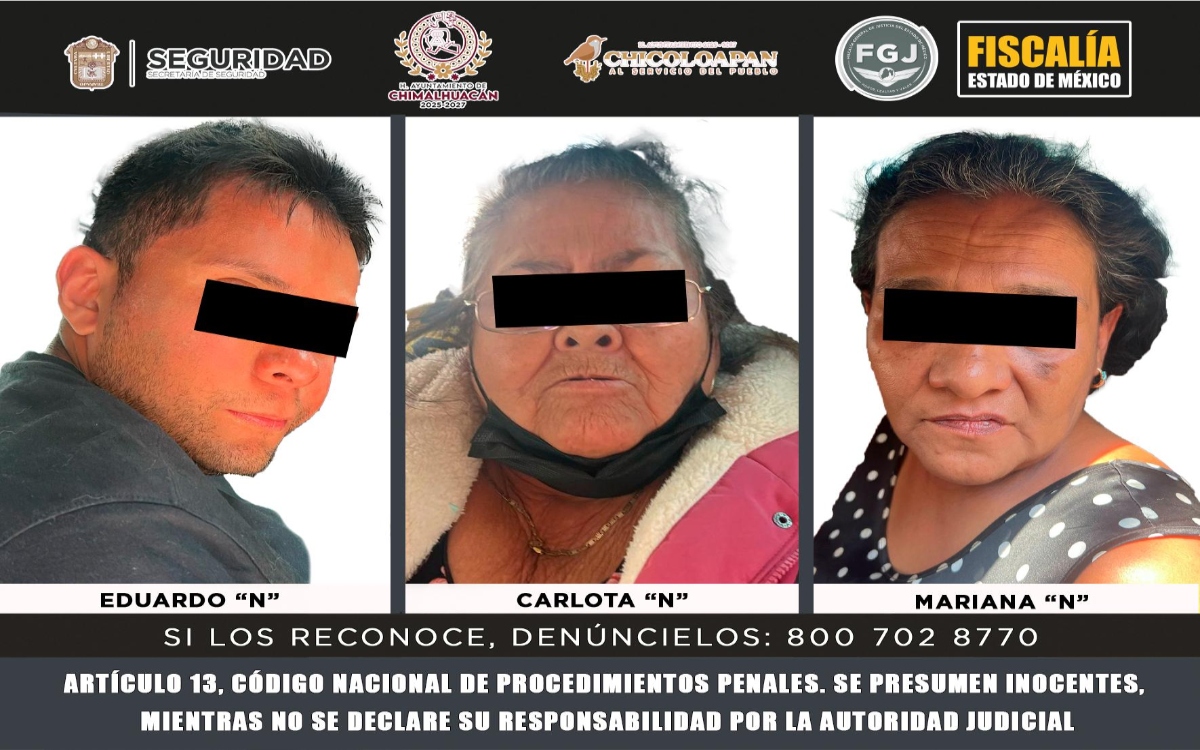 Ex diputado suplente del PRD, detenido junto a 'abuelita' por el doble homicidio en Chalco
