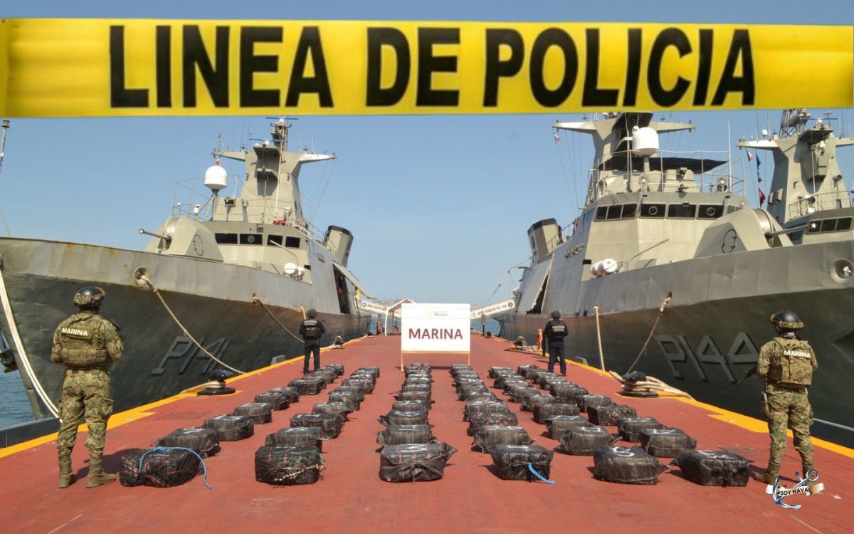 Marina asegura más de 400 kilos de metanfetamina en latas de mangos en almíbar