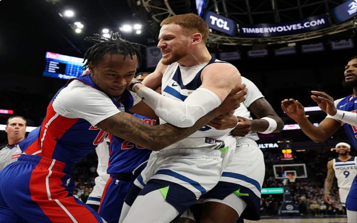 NBA: Así se pusieron los manotazos entre Timberwolves y Pistons | Video