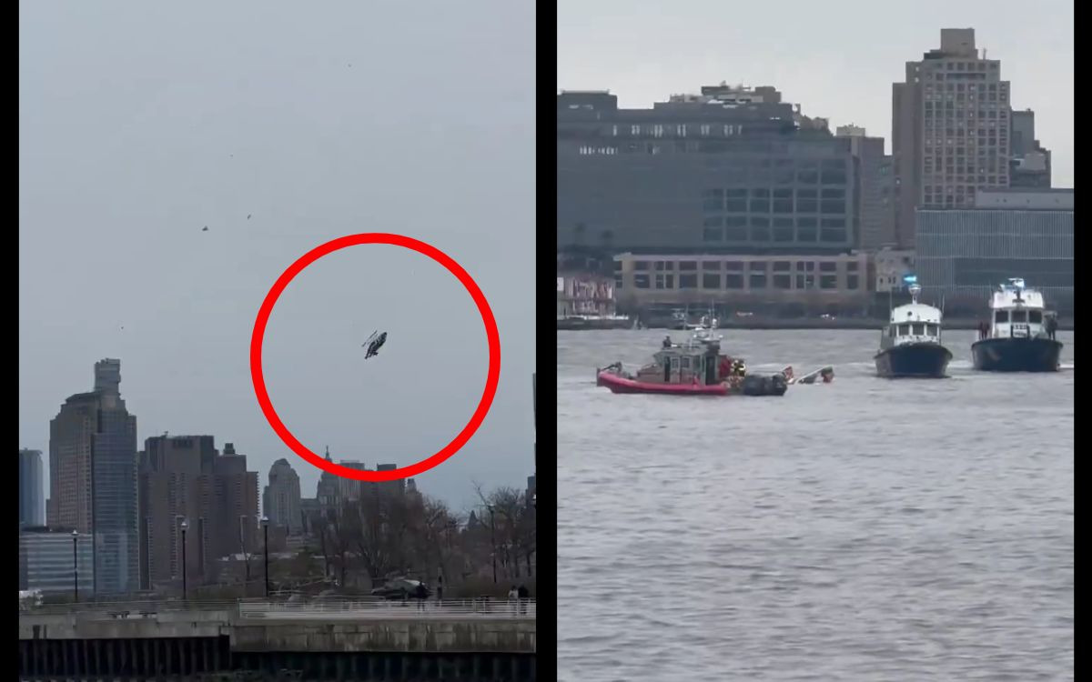 Un helicóptero se estrella en el río Hudson de Nueva York