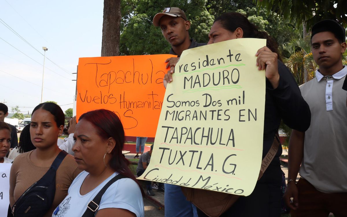 Venezolanos aumentan sus protestas en el sur de México para exigir vuelos de repatriación