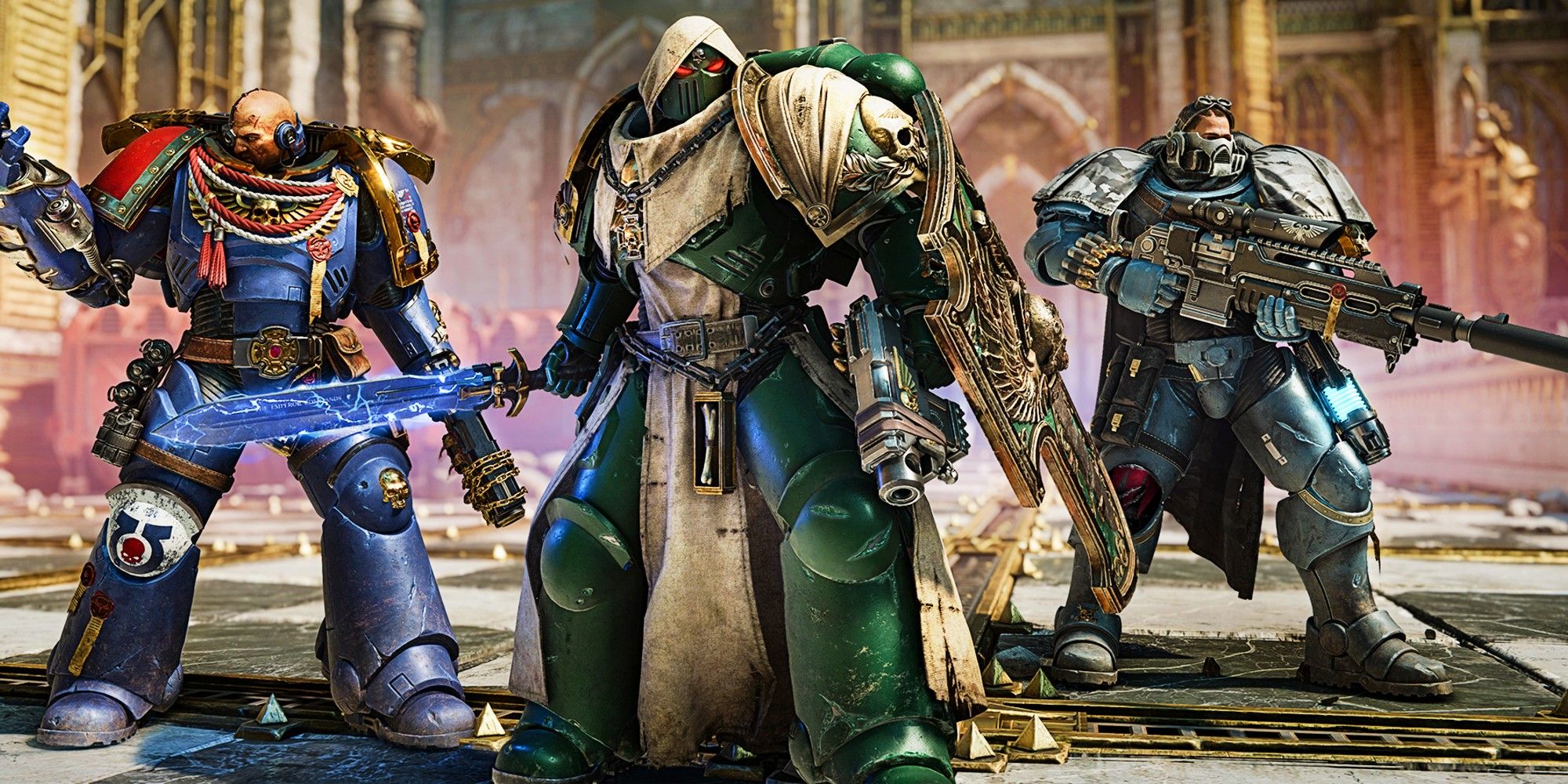 Warhammer 40000 Space Marine 2 Un escuadrón de tres estar listo.