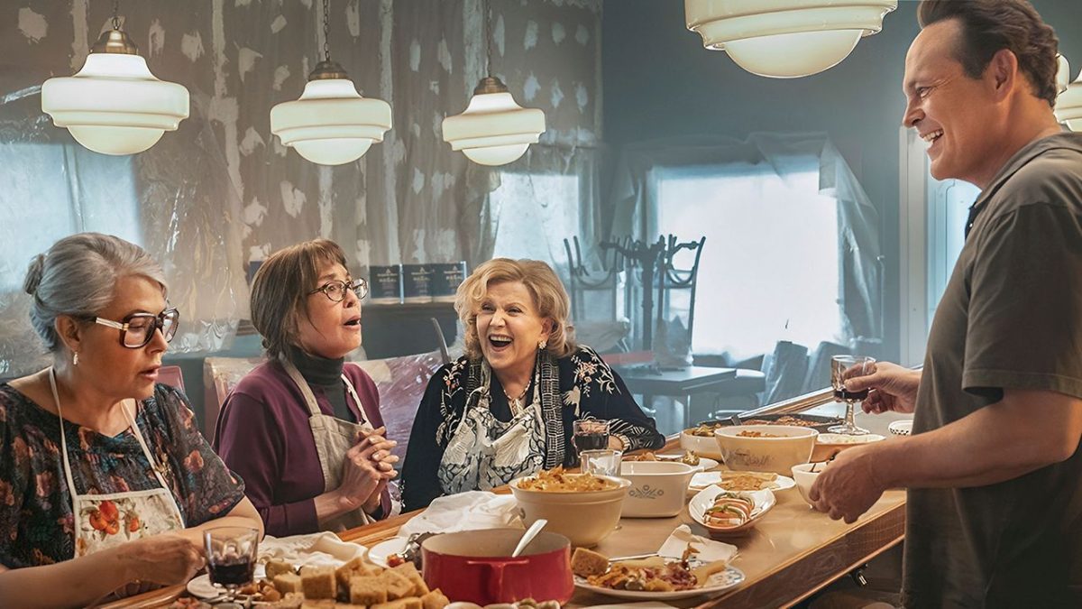 El momento difícil de Talia Shire en el nonnas set revelado hilarantemente por los coprotagonistas: "La pobre niña estaba amordazando"