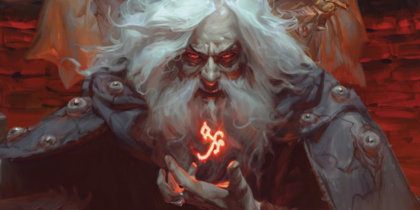 Una figura con barbuda enojada de Waterdeep: Dungeon of the Mad Mage D&D Campion Cover.