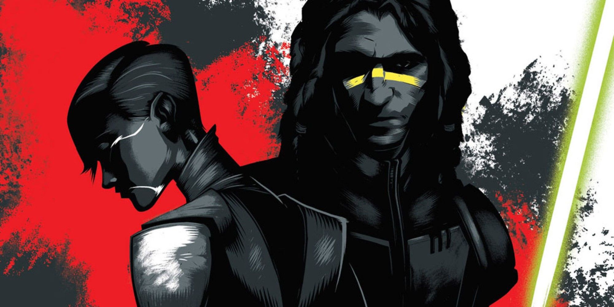 Quinlan Vos y Asajj Ventress en la portada de Star Wars Dark Disciple.