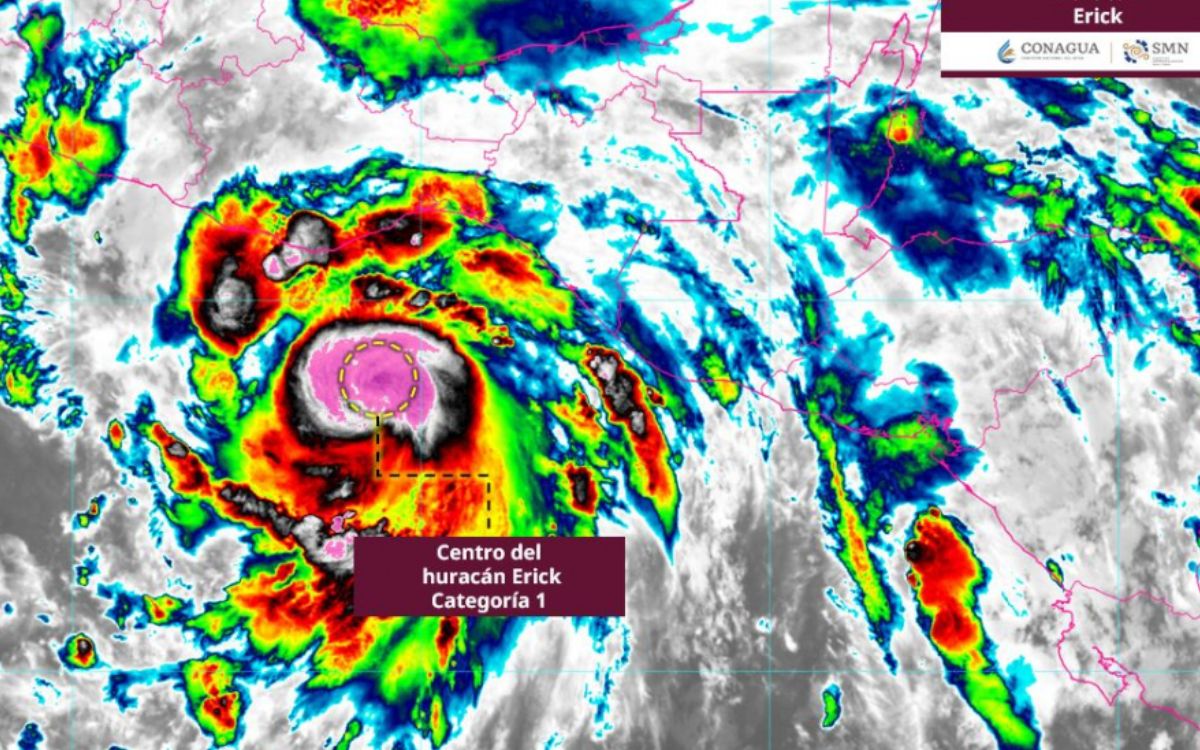 'Erick' se convierte en huracán categoría 1; zonas de prevención en Oaxaca y Guerrero