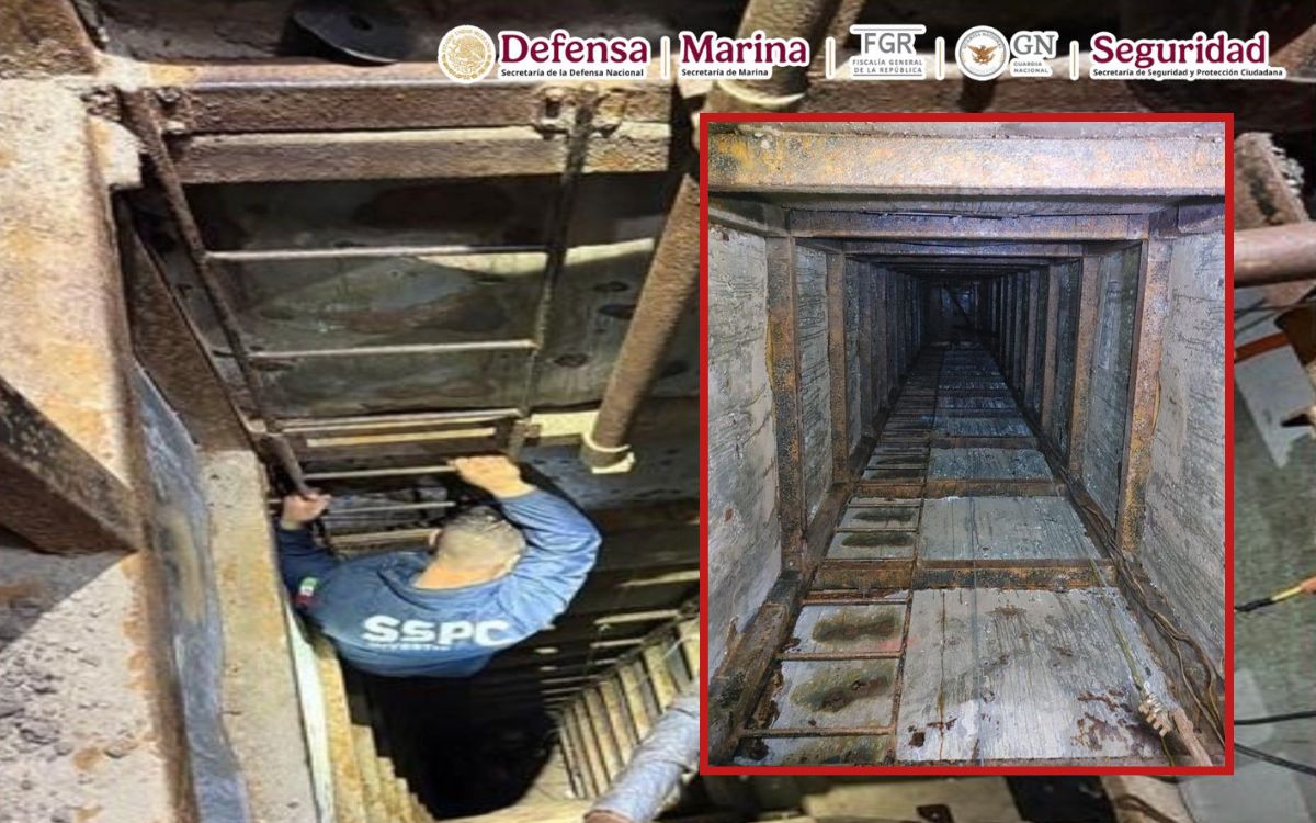 Descubren túnel de 600 metros usado para traficar drogas entre Tijuana y San Diego