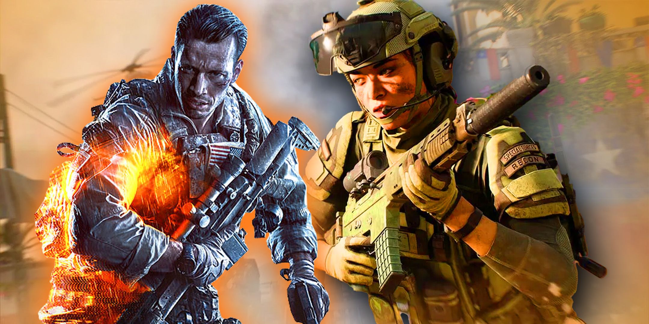 Battlefield 4 y Battlefield 2024 Charactesr corriendo uno al lado del otro