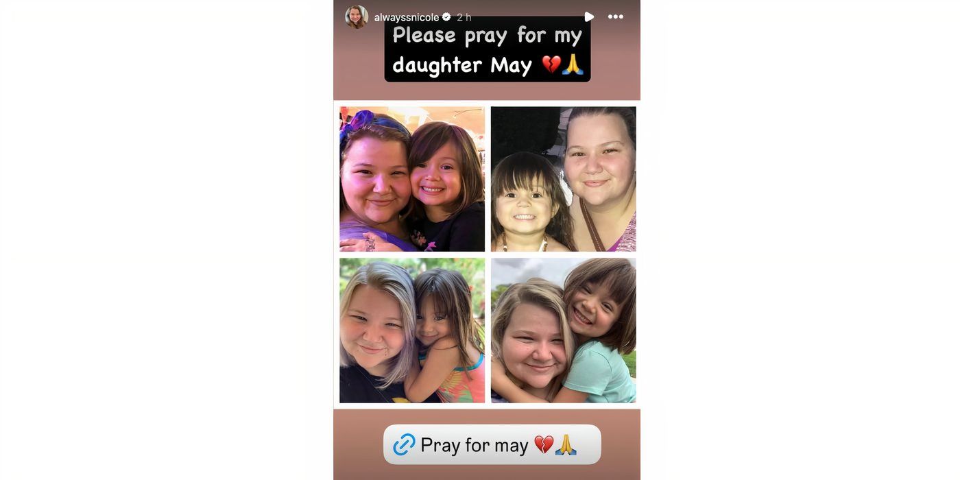 Nicole Nafziger en 90 días de prometido sobre historias de Instagram con su hija May