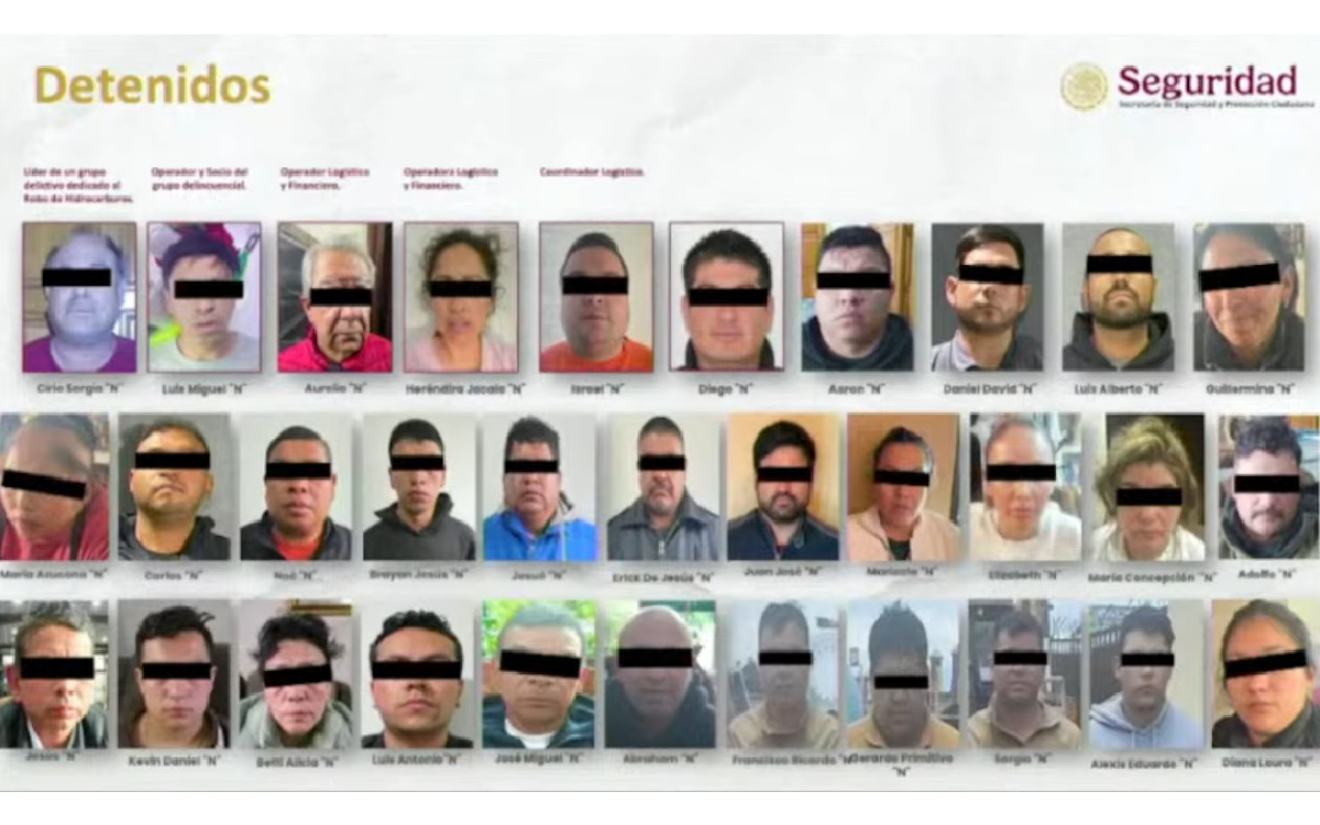 Gabinete de seguridad reporta golpe a organización dedicada al huachicol