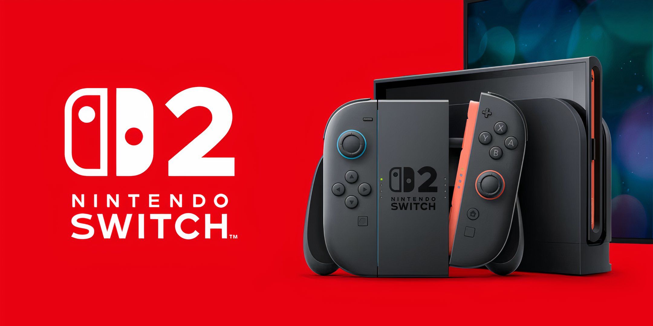 Un Nintendo Switch 2 atracado al lado del logotipo oficial.