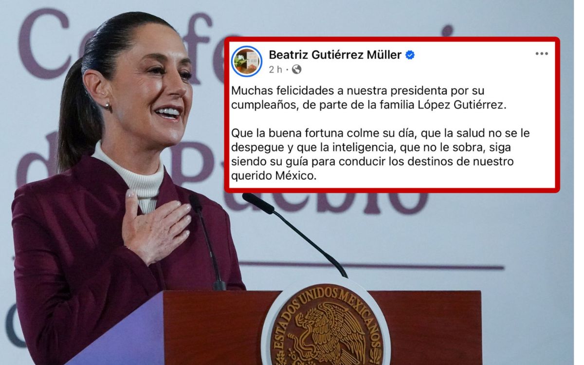 Sheinbaum responde a polémica felicitación de Beatriz Gutiérrez Müller