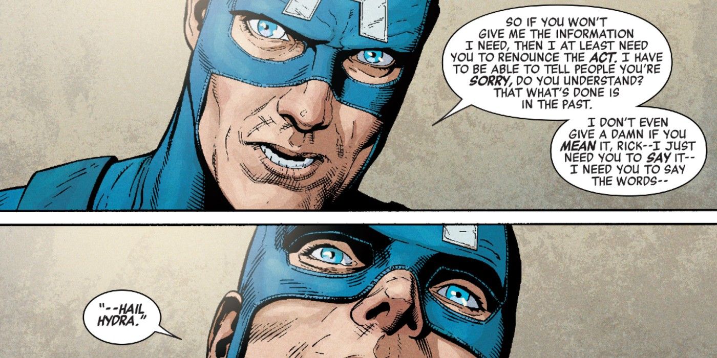 Secret Empire #1 Captain America le dice a Rick que diga Hail Hydra