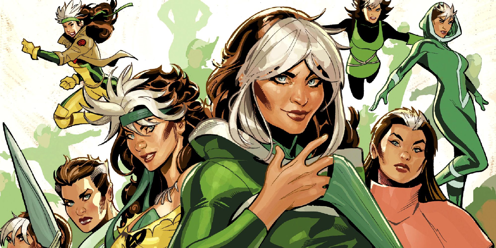 Rogue usa todos sus disfraces a lo largo de su historia de X-Men en Marvel Comics Cover