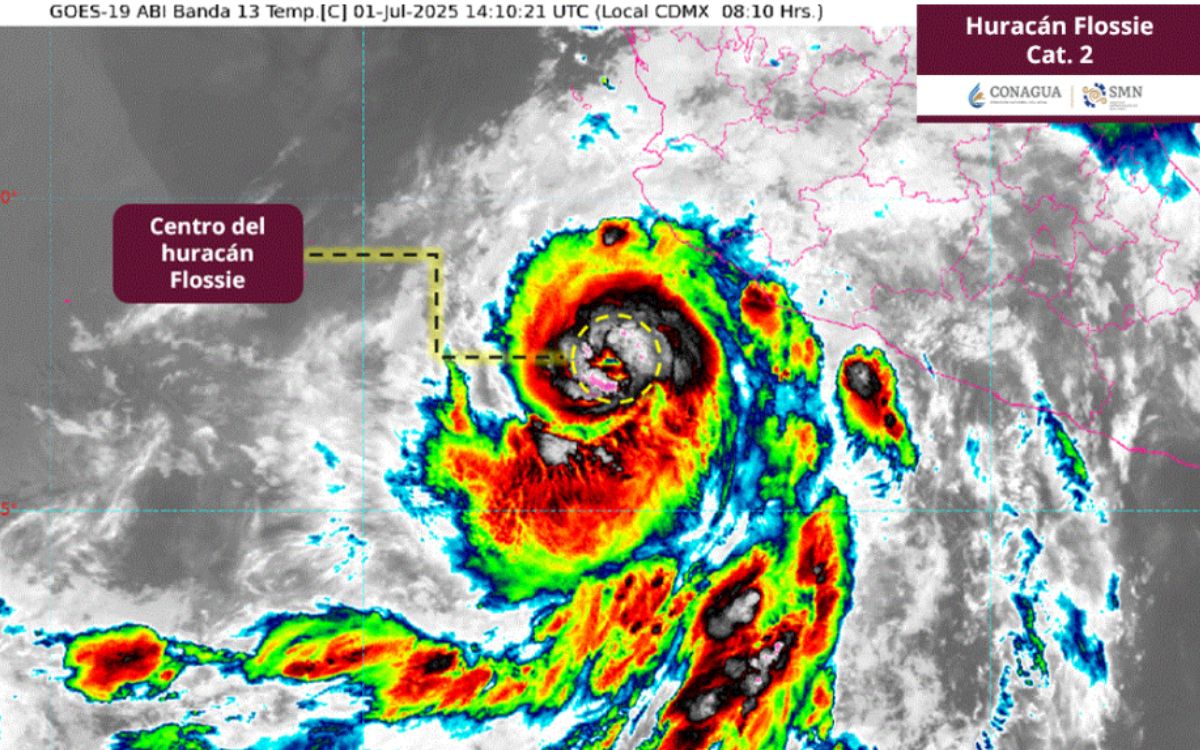 Flossie se intensifica a huracán categoría 2 frente a Michoacán, Jalisco y Colima
