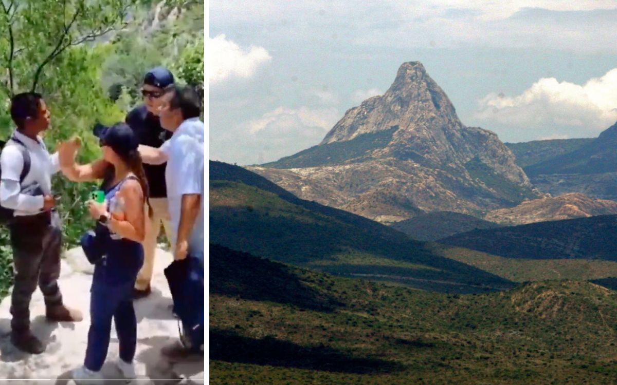 Turista raya Peña de Bernal; 'soy ciudadana americana' dice al justificarse