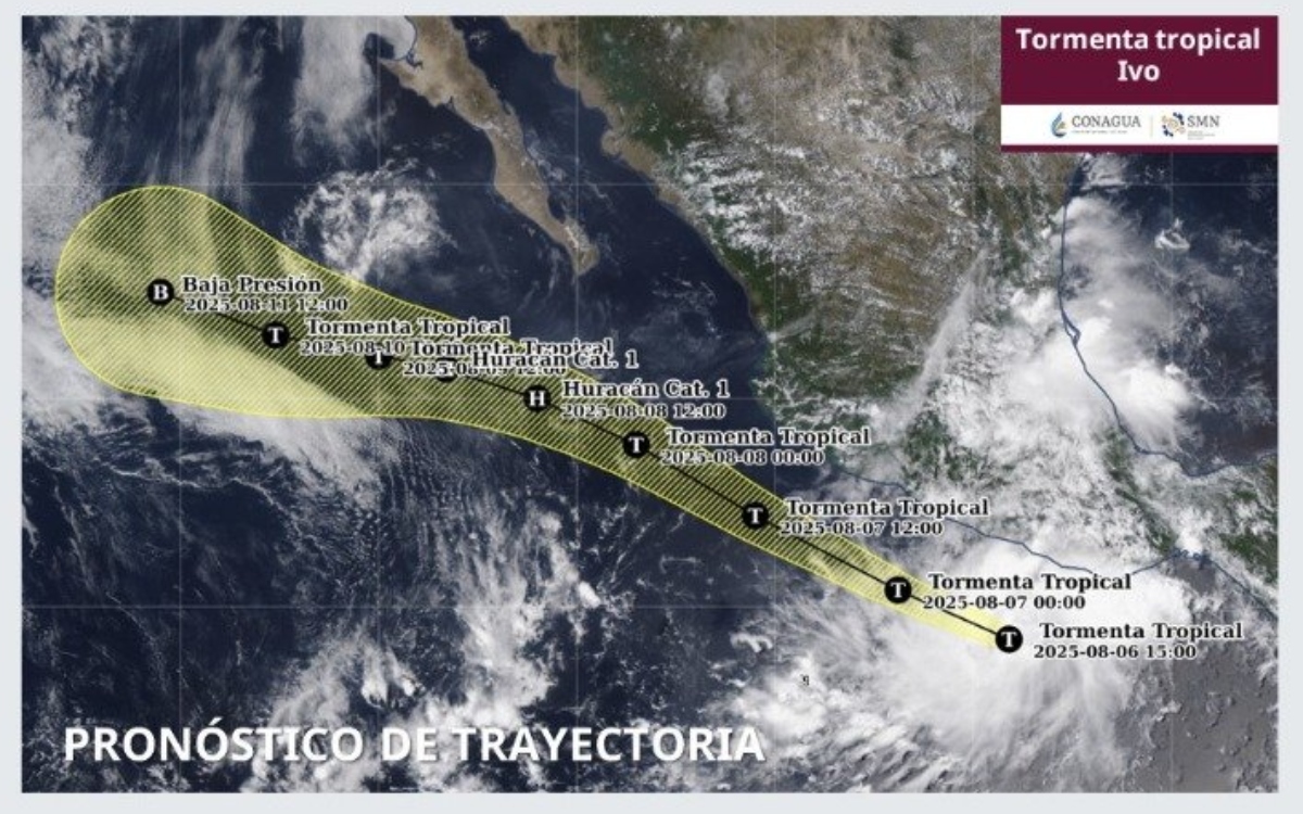 'Ivo': se prevé que tormenta tropical evolucionará a huracán