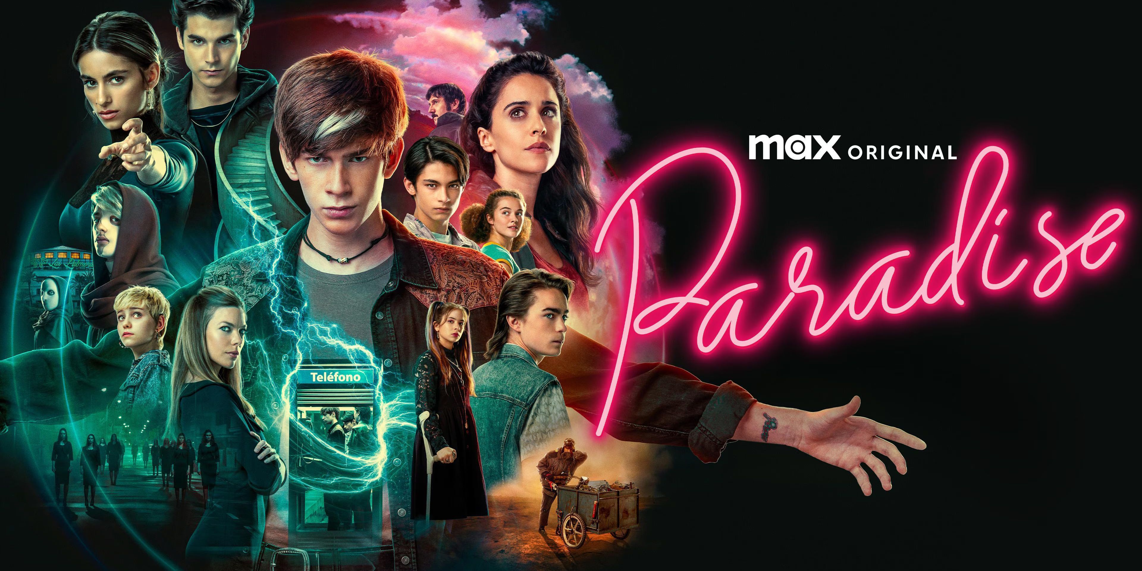 Cartel oficial del paraíso de HBO Max, da vibraciones de Stranger Things con una estética más de ciencia ficción