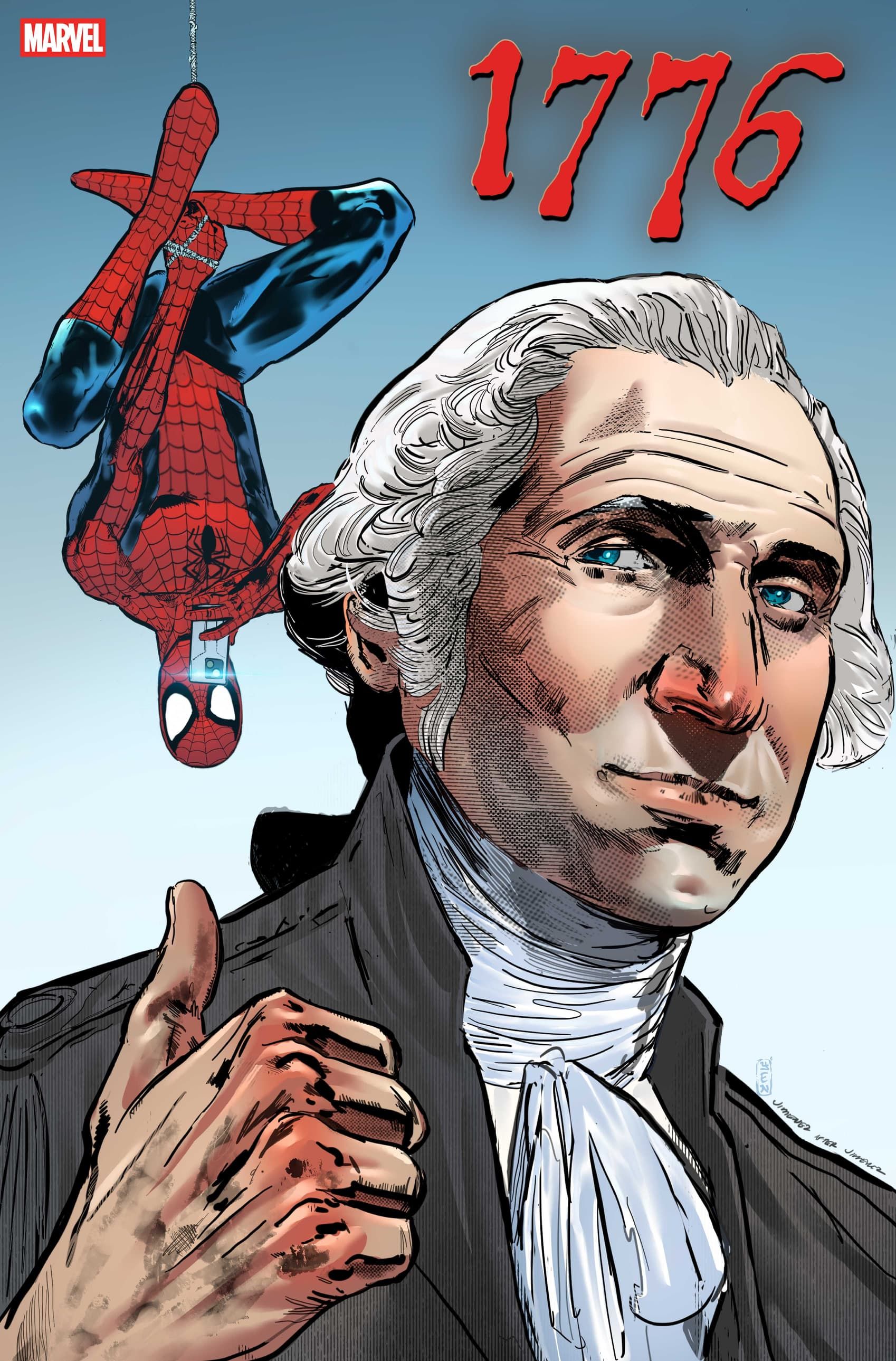 1776 Spider-Man Cover con George Washington