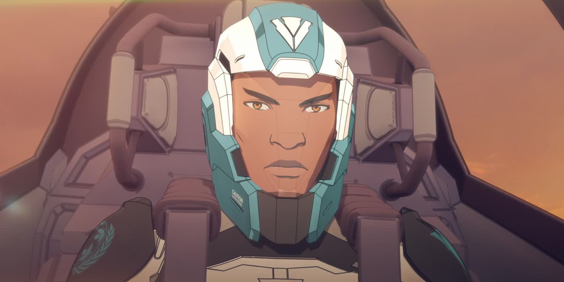 Michael B. Jordan como Julian Chase en un traje de mech en Genlock