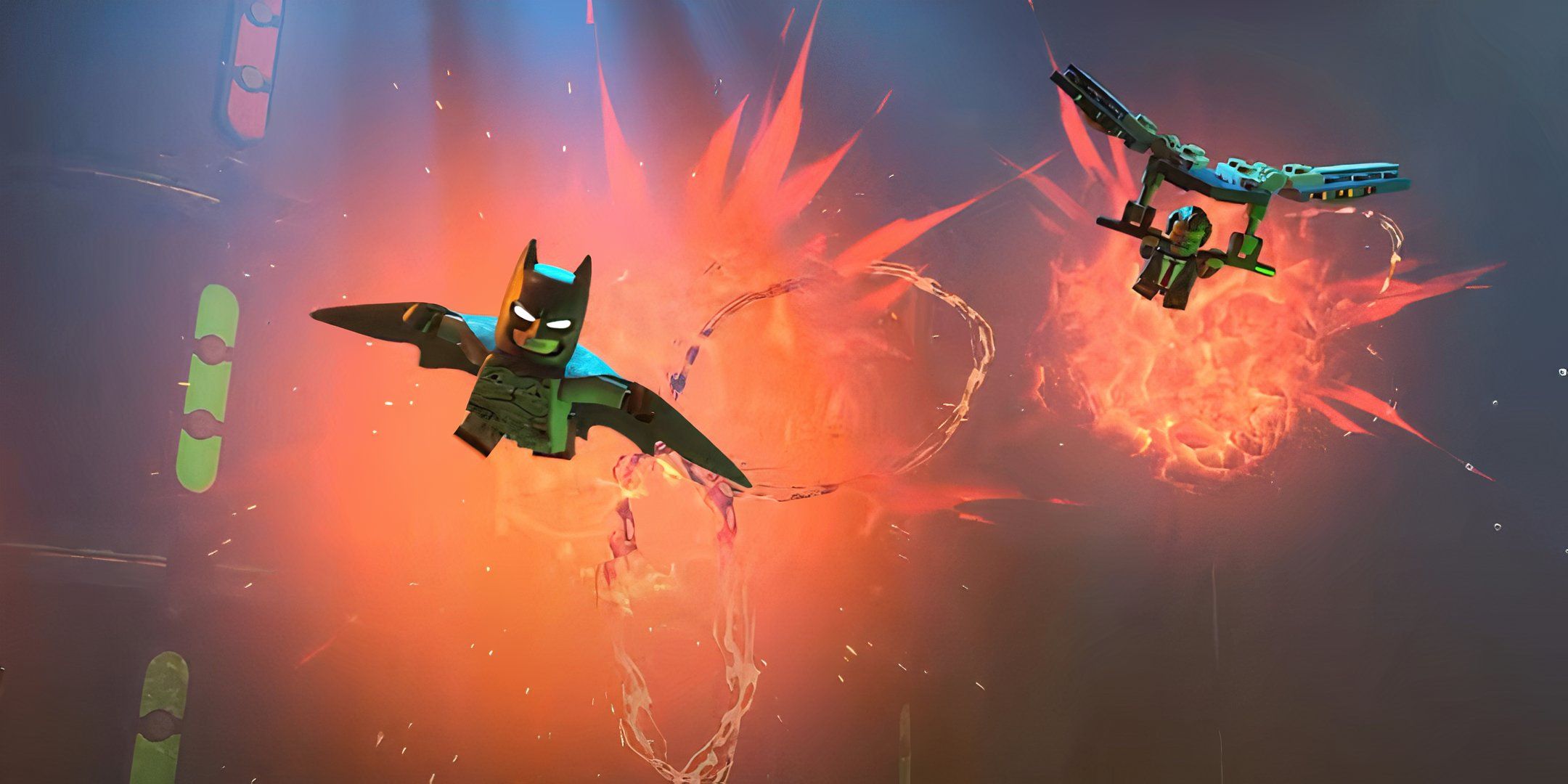 Batman Lego Dark Knight volando en Legacy of the Dark Knight.