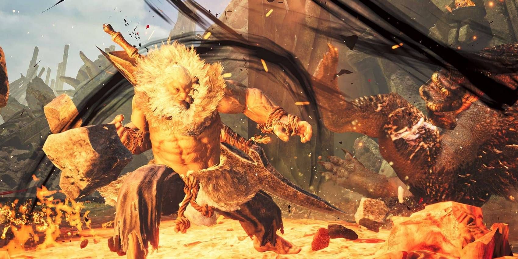 Monster Hunter Wilds Akuma Full Armor Set Desactivación de impacto impacto de acción única para compensar el ataque monstruo