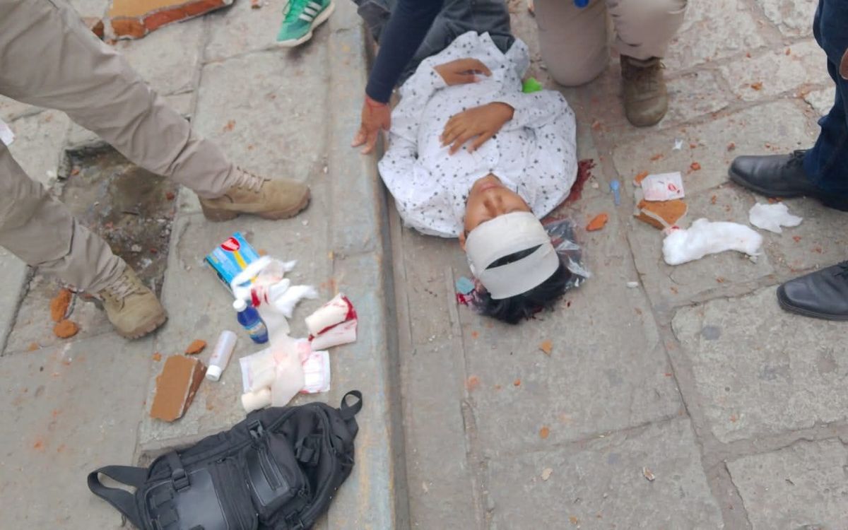 Oaxaca | Sismo de 5.9 deja un lesionado tras caída de muro en pleno centro