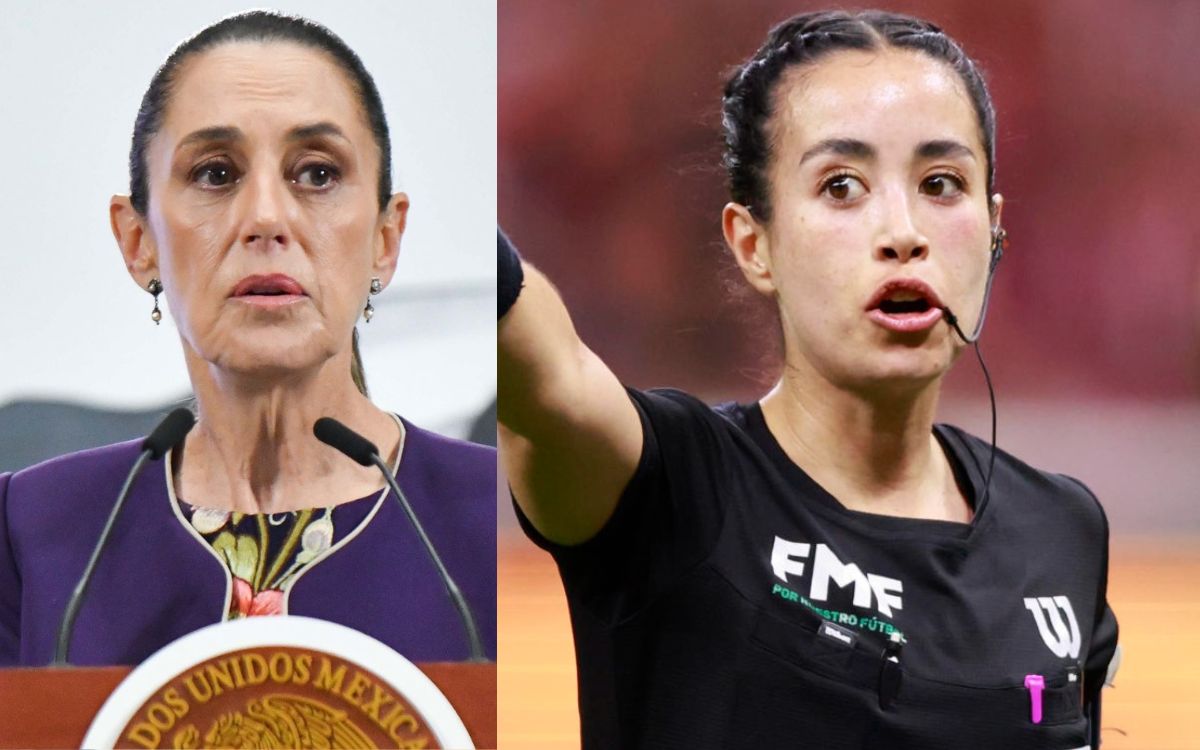 Sheinbaum reprueba amenazas a Katia Itzel García pese a 'historia' entre árbitros y mexicanos