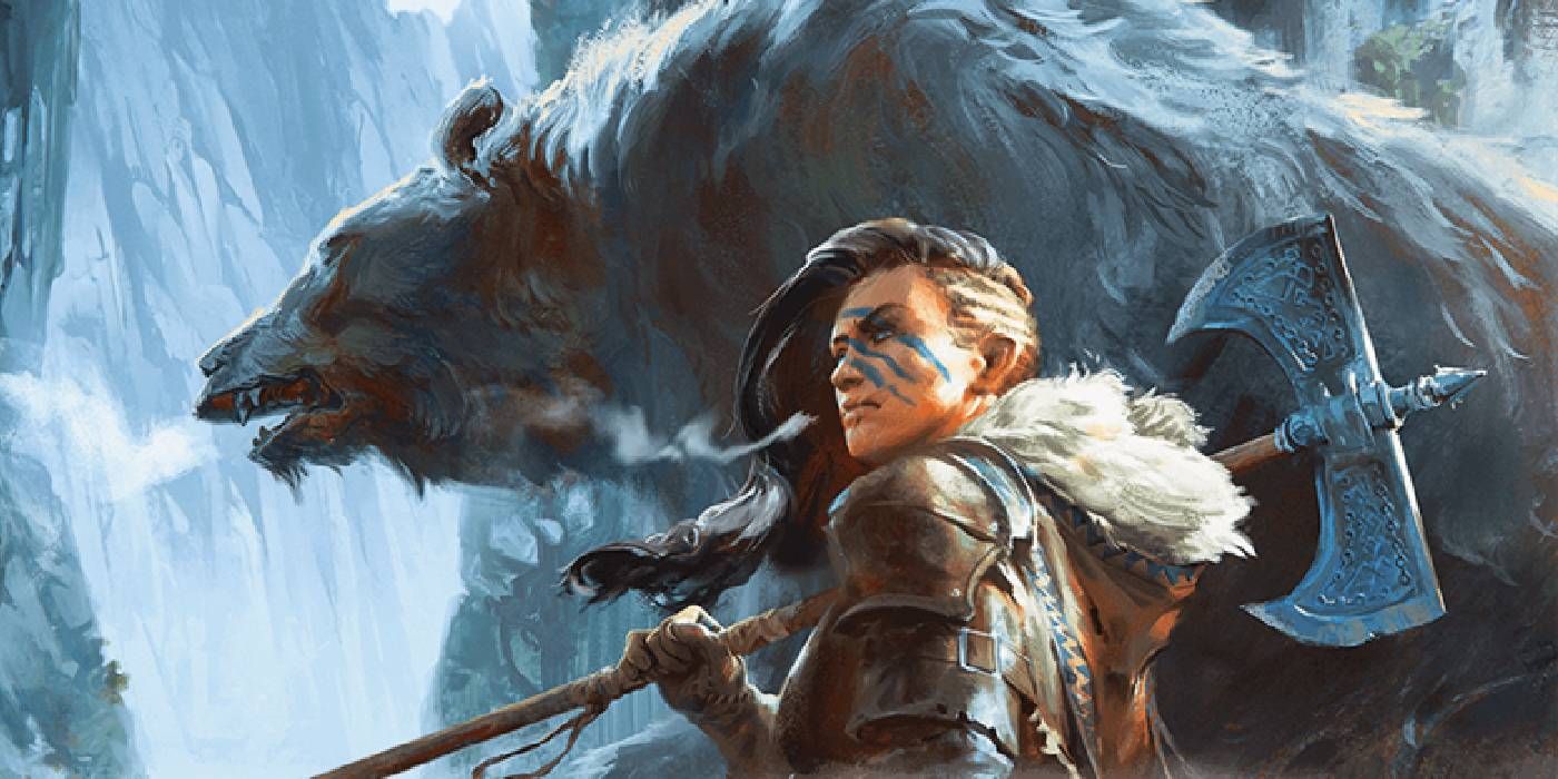 Camino de mazmorras y dragones del personaje bárbaro guerrero de tótem con espíritu de oso