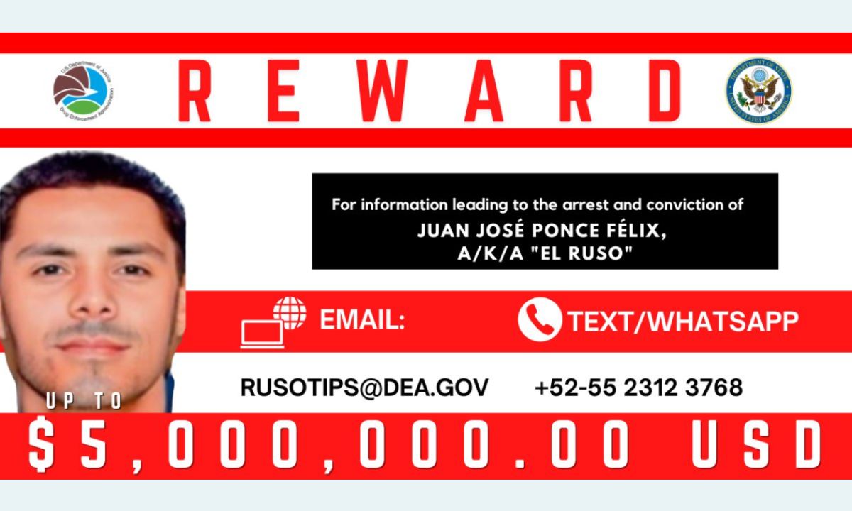 EE.UU. ofrece una recompensa de 5 millones de dólares por El Ruso, del Cartel de Sinaloa