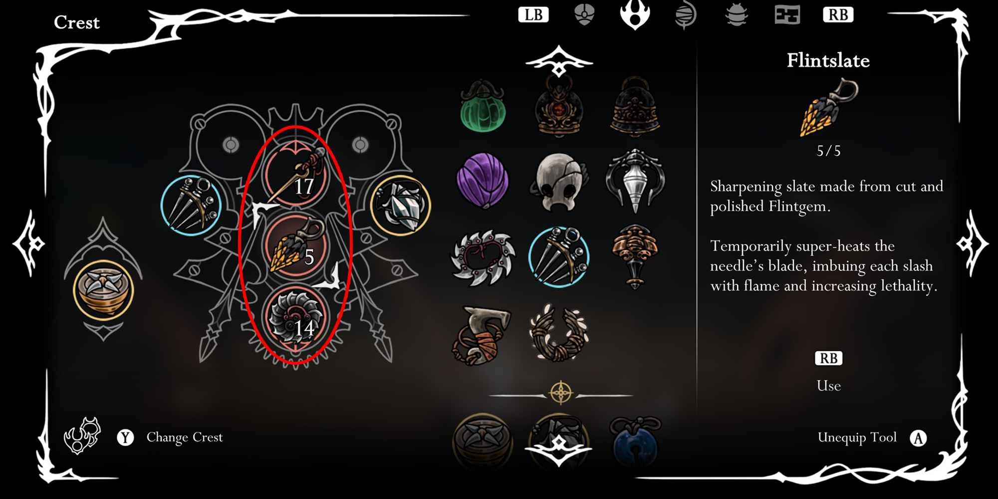 Silksong Architect Crest y herramientas destacadas