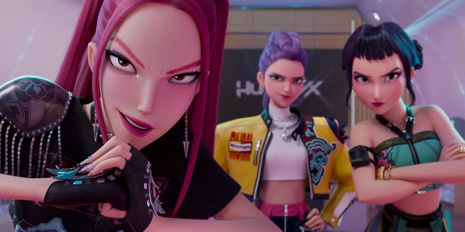 Mira, Rumi y Zoey miran listas para pelear en Kpop Demon Hunters