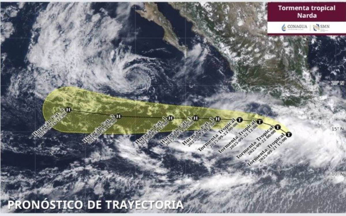 Se forma la tormenta tropical Narda frente a las costas del Pacífico