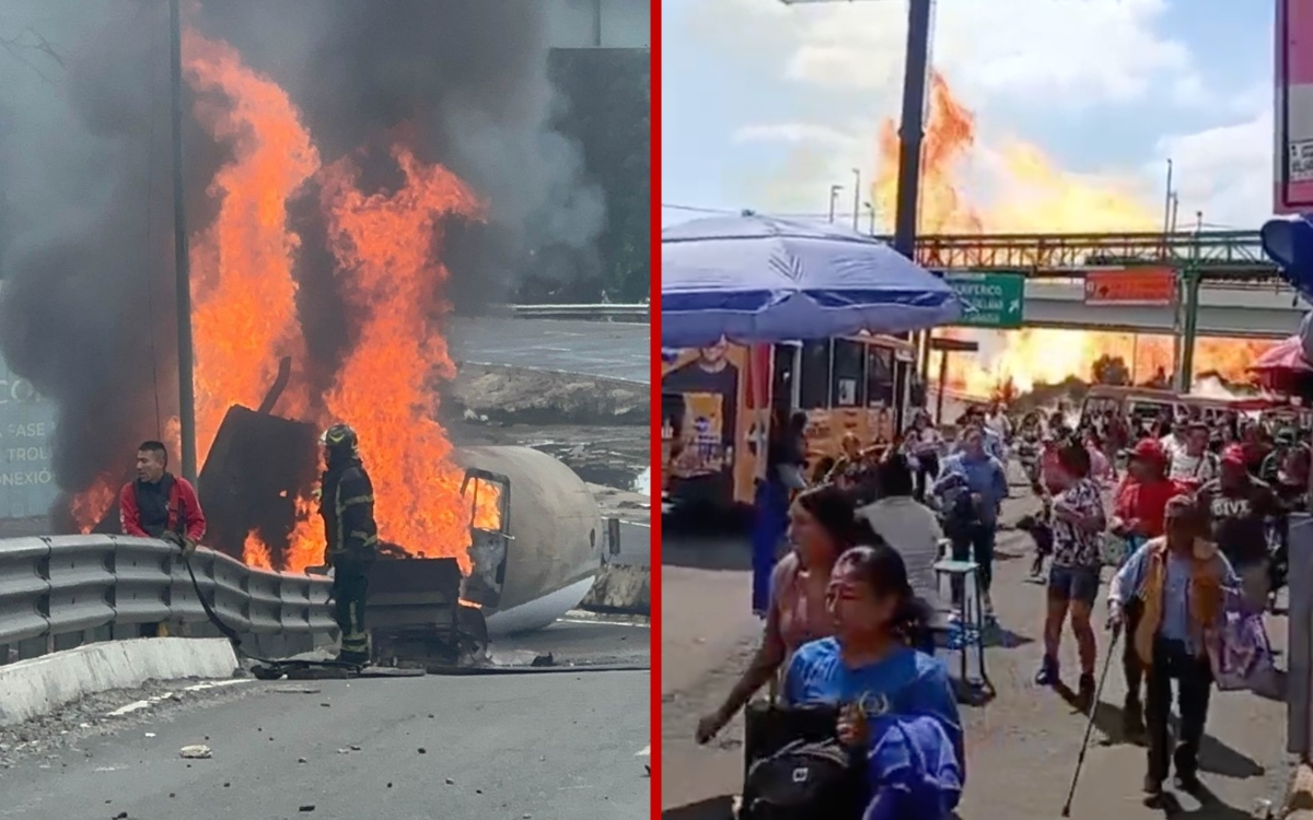 Suspenden servicio de Metro, Trolebús y Cablebús en Iztapalapa tras explosión de pipa