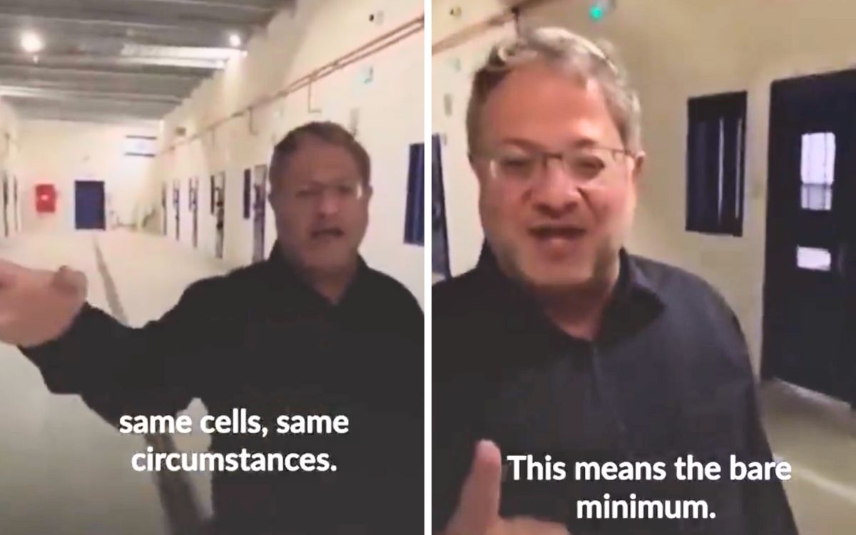 'Son tratados igual que terroristas': ministro israelí muestra prisión donde encerraron a activistas de la Global Sumund Flotilla